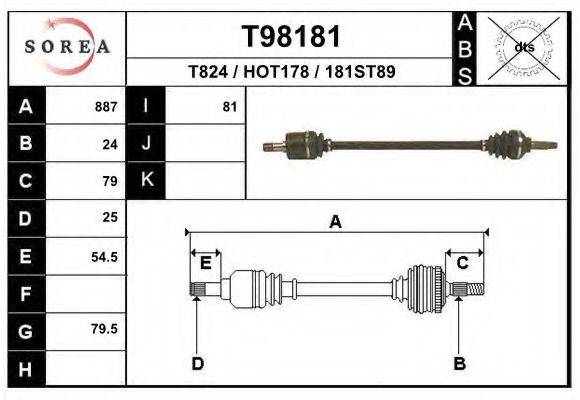 EAI T98181 Приводний вал