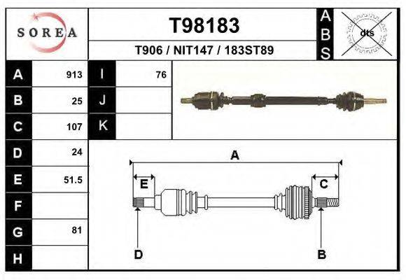 LOBRO 303810 Приводний вал