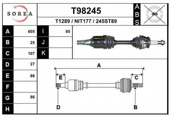 GENERAL RICAMBI ND3058 Приводний вал