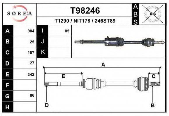 EAI T98246 Приводний вал