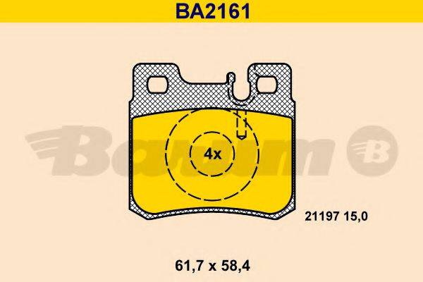 BARUM BA2161 Комплект гальмівних колодок, дискове гальмо