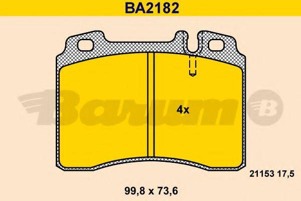 BARUM BA2182 Комплект гальмівних колодок, дискове гальмо