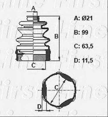 HYUNDAI 49542-1R001 Комплект пильника, приводний вал