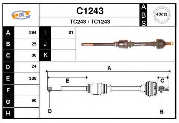 SNRA C1243 Приводний вал