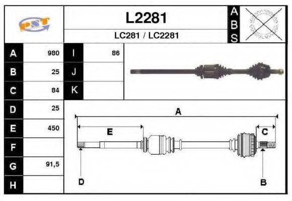 SNRA L2281 Приводний вал