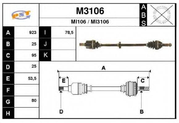 SNRA M3106 Приводний вал