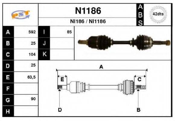 SNRA N1186 Приводний вал