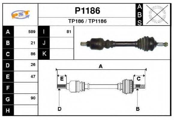 SNRA P1186 Приводний вал