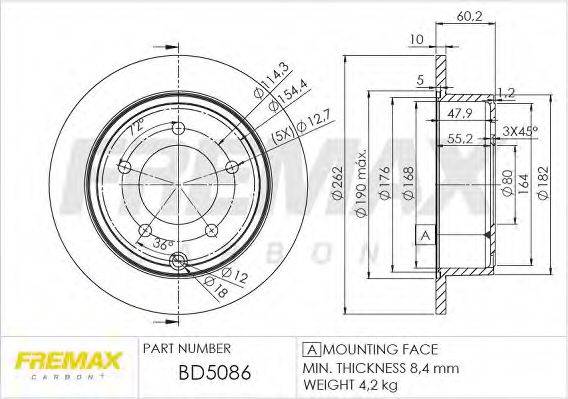 FREMAX BD5086 гальмівний диск