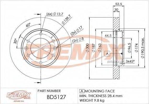 FREMAX BD5127 гальмівний диск