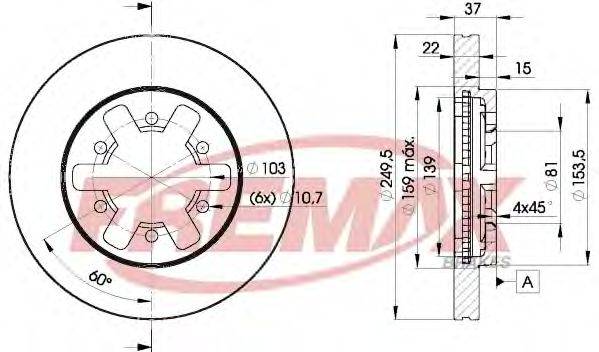 FREMAX BD6013 гальмівний диск