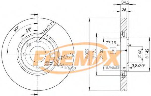 FREMAX BD4698 гальмівний диск