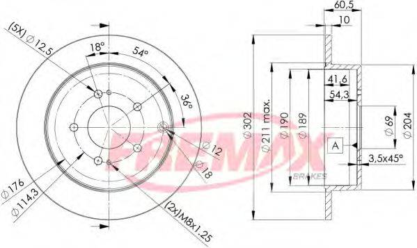 FREMAX BD7032 гальмівний диск