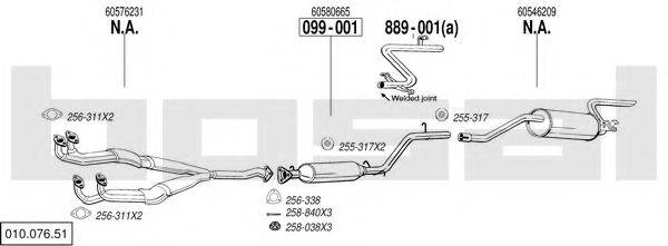 BOSAL 01007651 Система випуску ОГ