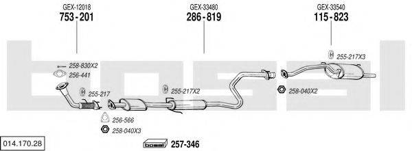 BOSAL 01417028 Система випуску ОГ