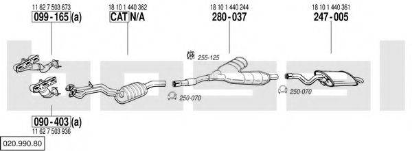 BOSAL 02099080 Система випуску ОГ