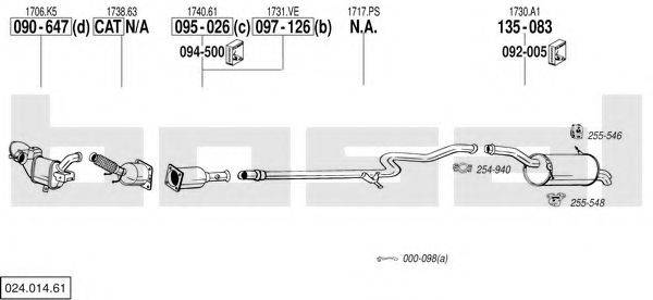 BOSAL 02401461 Система випуску ОГ