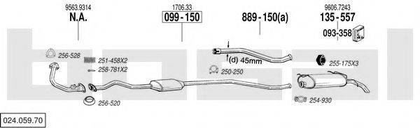 BOSAL 02405970 Система випуску ОГ