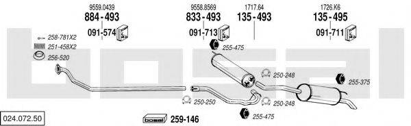 BOSAL 02407250 Система випуску ОГ