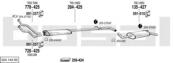 BOSAL 02414350 Система випуску ОГ