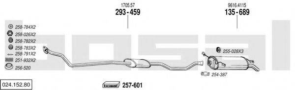 BOSAL 02415280 Система випуску ОГ