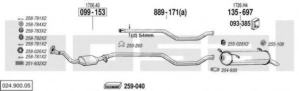 BOSAL 02490005 Система випуску ОГ