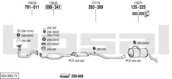 BOSAL 02496071 Система випуску ОГ