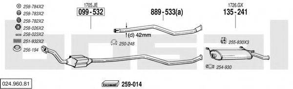 BOSAL 02496081 Система випуску ОГ