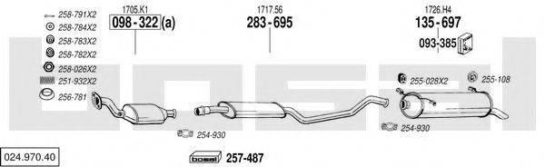 BOSAL 02497040 Система випуску ОГ