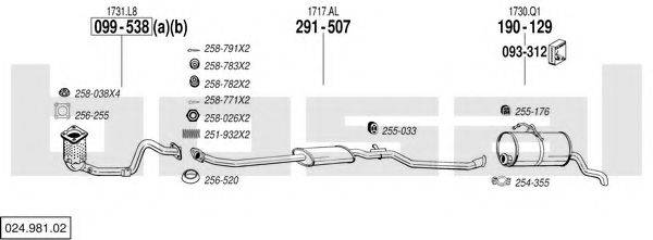 BOSAL 02498102 Система випуску ОГ