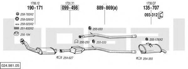 BOSAL 02498105 Система випуску ОГ