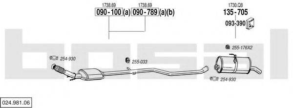 BOSAL 02498106 Система випуску ОГ