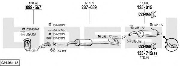 BOSAL 02498113 Система випуску ОГ