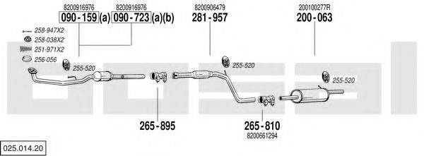 BOSAL 02501420 Система випуску ОГ