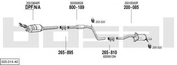 BOSAL 02501440 Система випуску ОГ