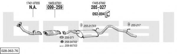 BOSAL 02806376 Система випуску ОГ