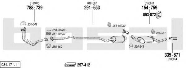 BOSAL 03417111 Система випуску ОГ