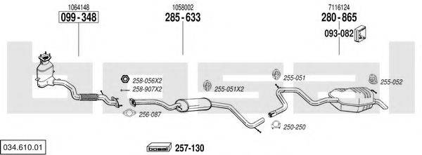 BOSAL 03461001 Система випуску ОГ