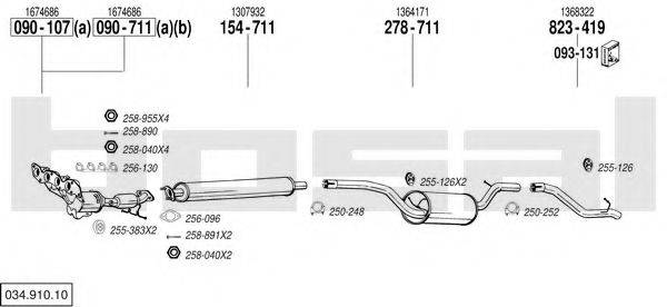 BOSAL 03491010 Система випуску ОГ