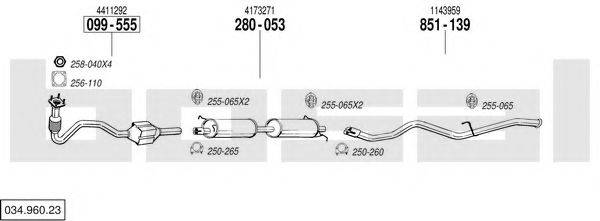 BOSAL 03496023 Система випуску ОГ