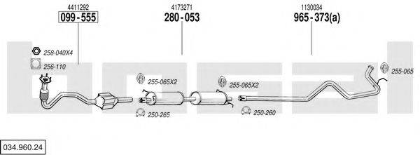 BOSAL 03496024 Система випуску ОГ