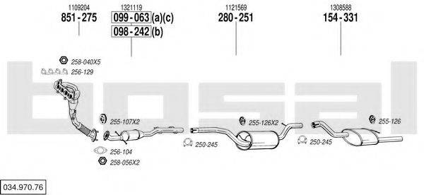 BOSAL 03497076 Система випуску ОГ