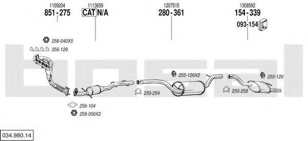 BOSAL 03498014 Система випуску ОГ