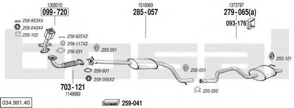 BOSAL 03498140 Система випуску ОГ