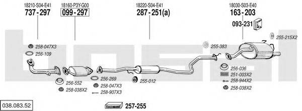 BOSAL 03808352 Система випуску ОГ