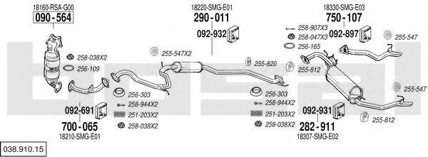 BOSAL 03891015 Система випуску ОГ