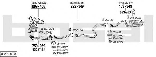 BOSAL 03895006 Система випуску ОГ