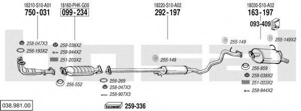 BOSAL 03898100 Система випуску ОГ