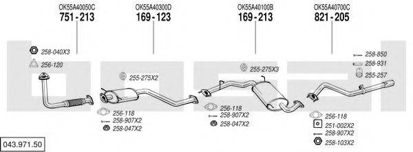 BOSAL 04397150 Система випуску ОГ