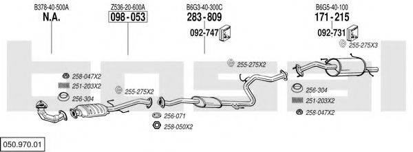 BOSAL 05097001 Система випуску ОГ